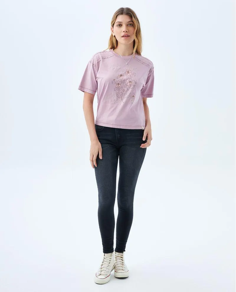 Camiseta classic estampada para mujer