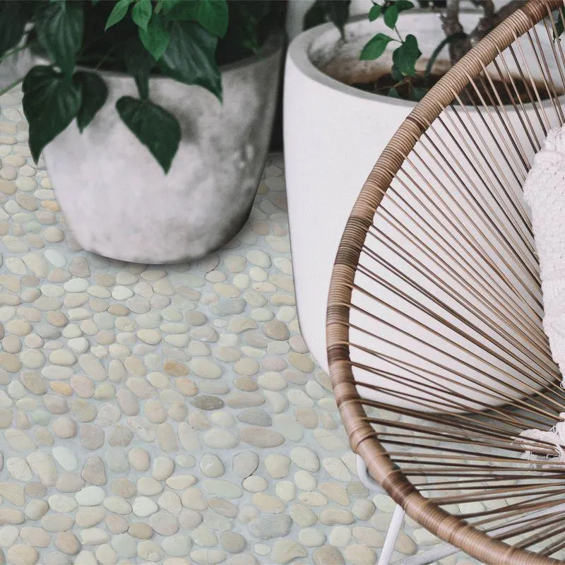 Mosaico Pieda MP. Riverstone White con Malla 30x30 PAL
