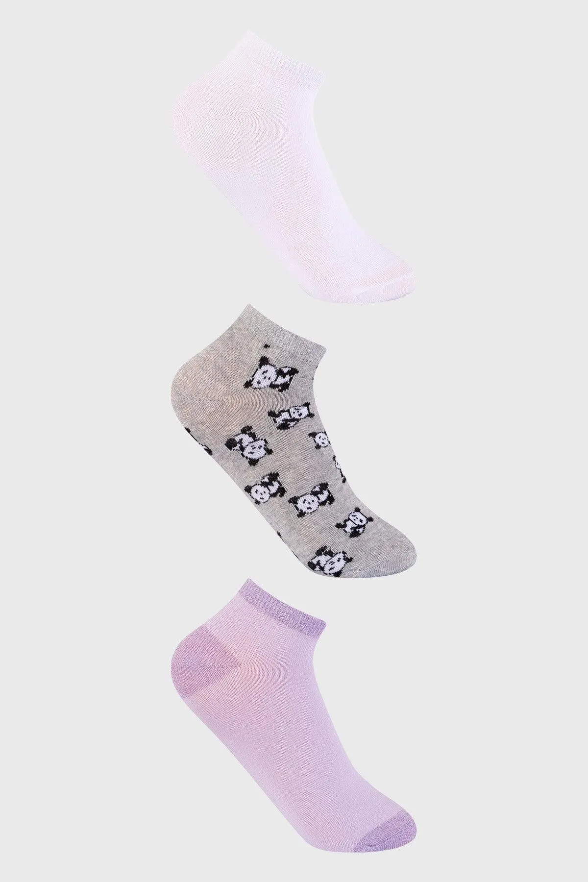 Calceta Deportiva Mujer Tripack Lila