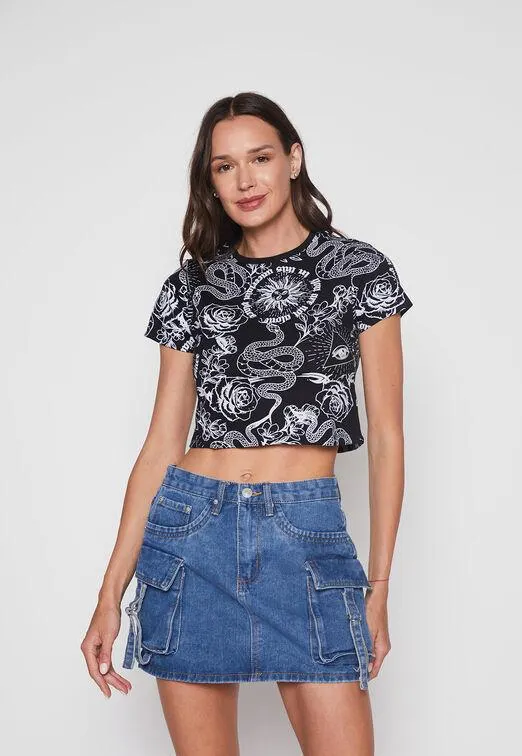 Polera Mujer Negro Serpiente Family Shop