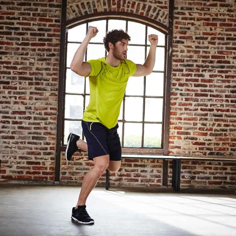 Camiseta fitness cardio hombre amarilla Energy