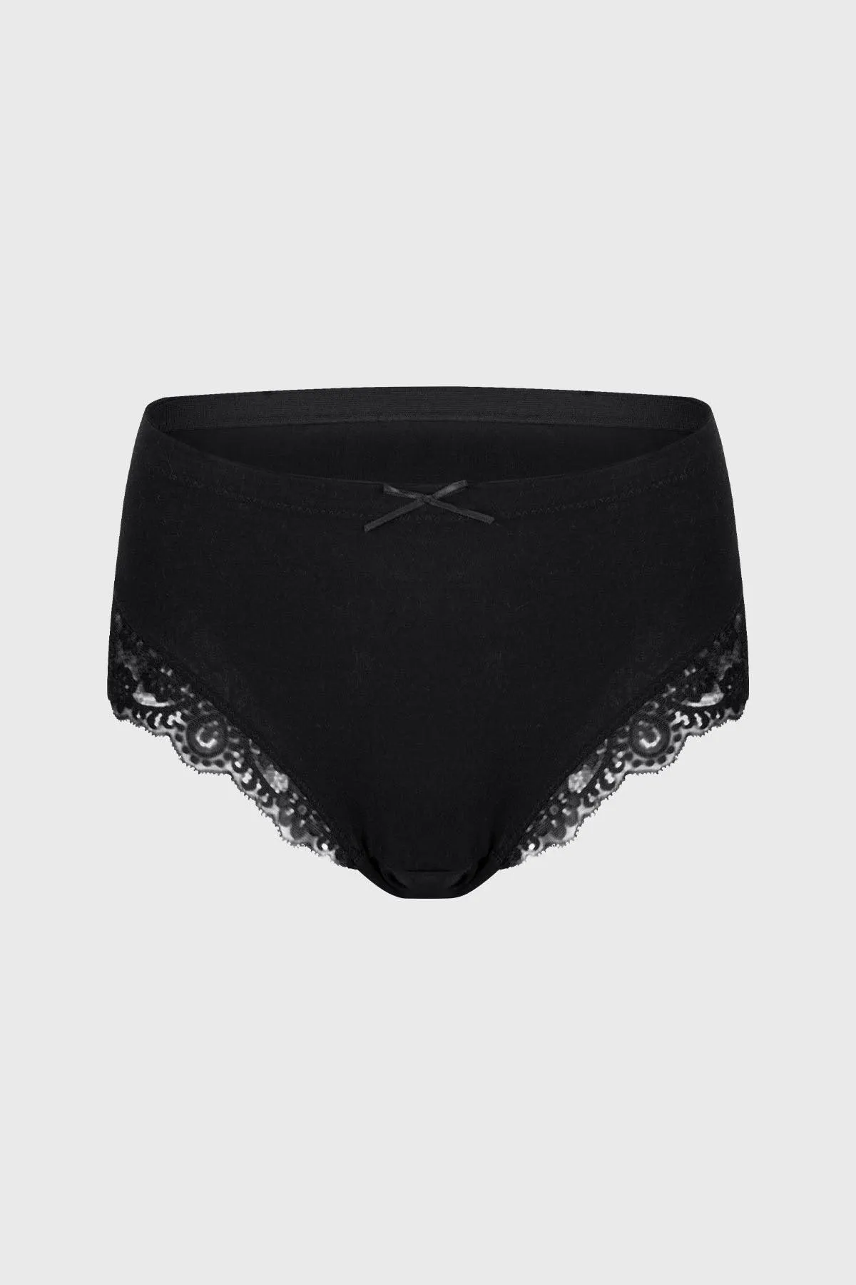 Calzón Mujer Tiro Alto Detalle Encaje Negro