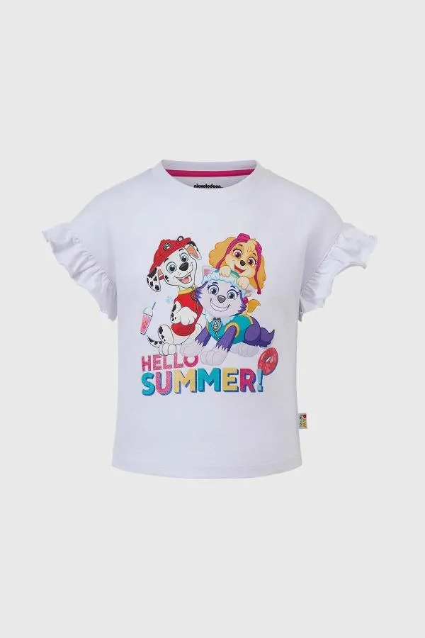 Polera niÑa paw patrol blanco i