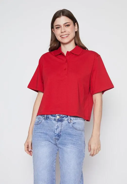 Polera Mujer Rojo Rayada Cuello Family Shop