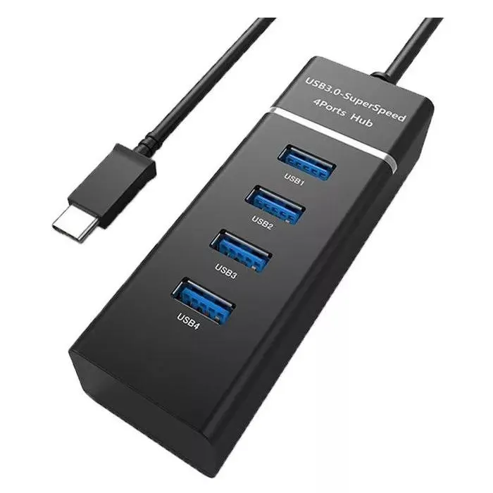 Hub Tipo C a 4 puertos USB 3.0 Aluminio - 061365