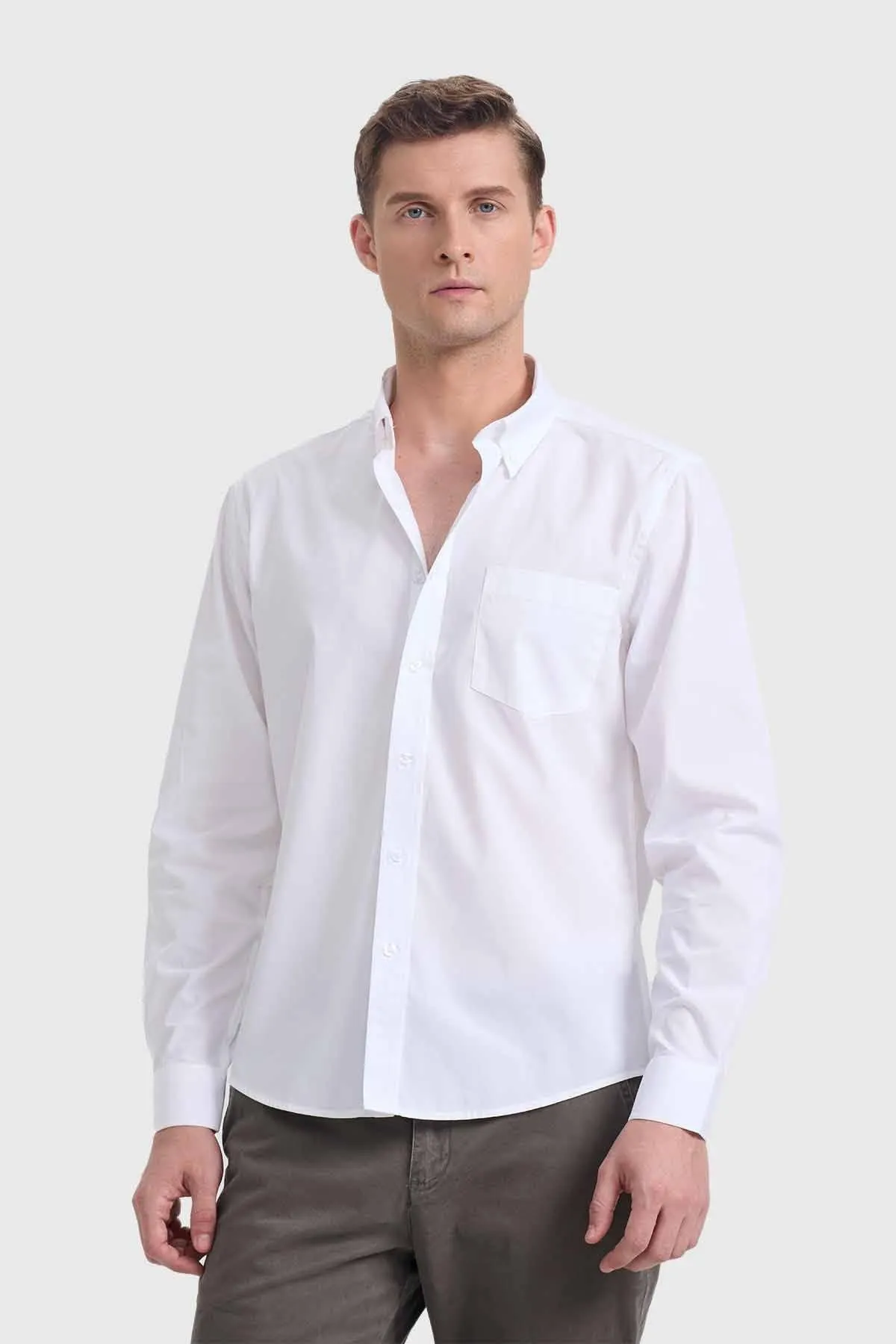 Camisa Hombre Repelente Al Agua Blanco