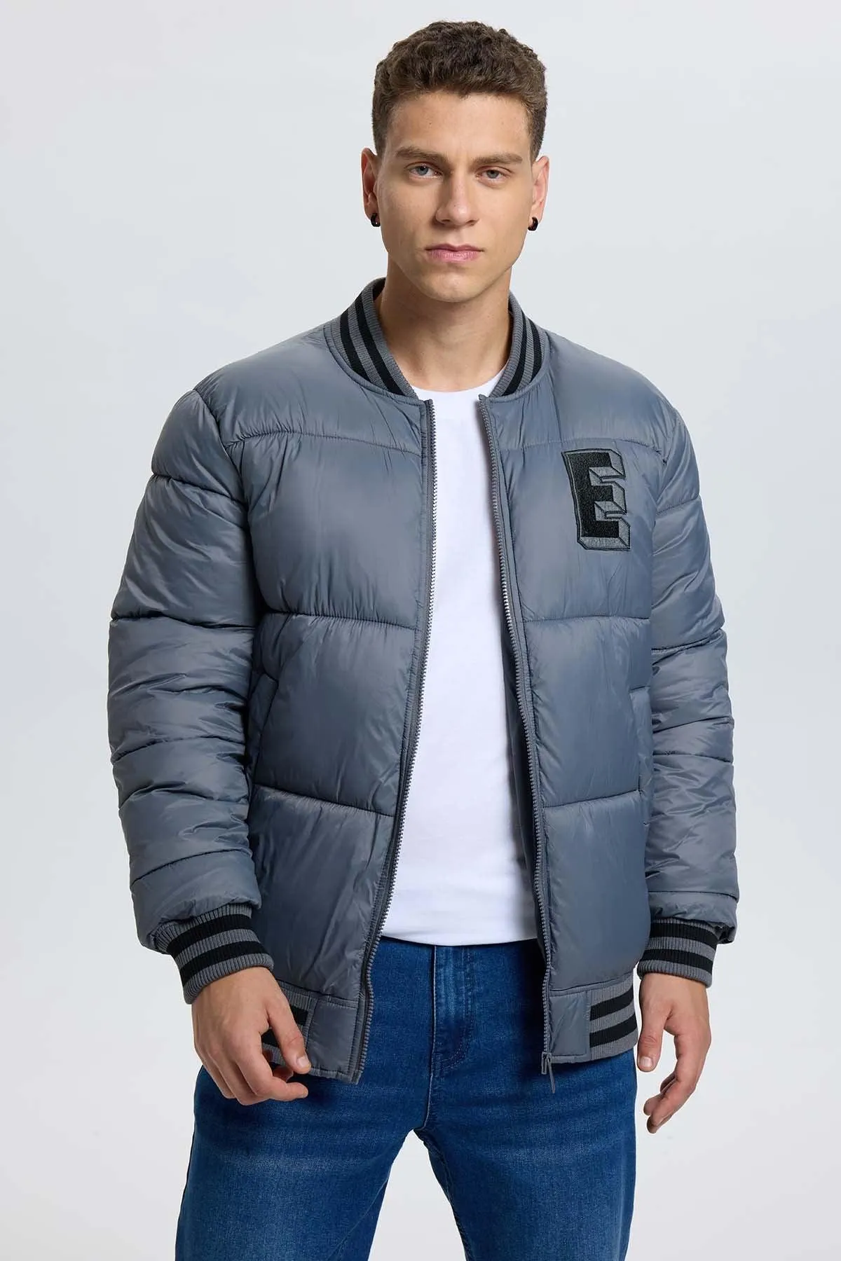 Chaqueta Hombre Bomber Gris