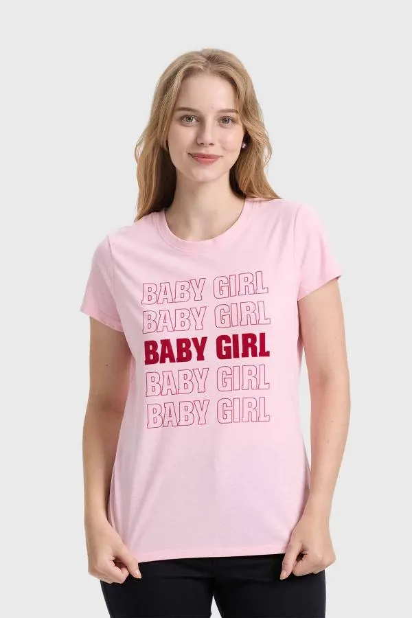 Polera mujer bÁsica print rosado claro