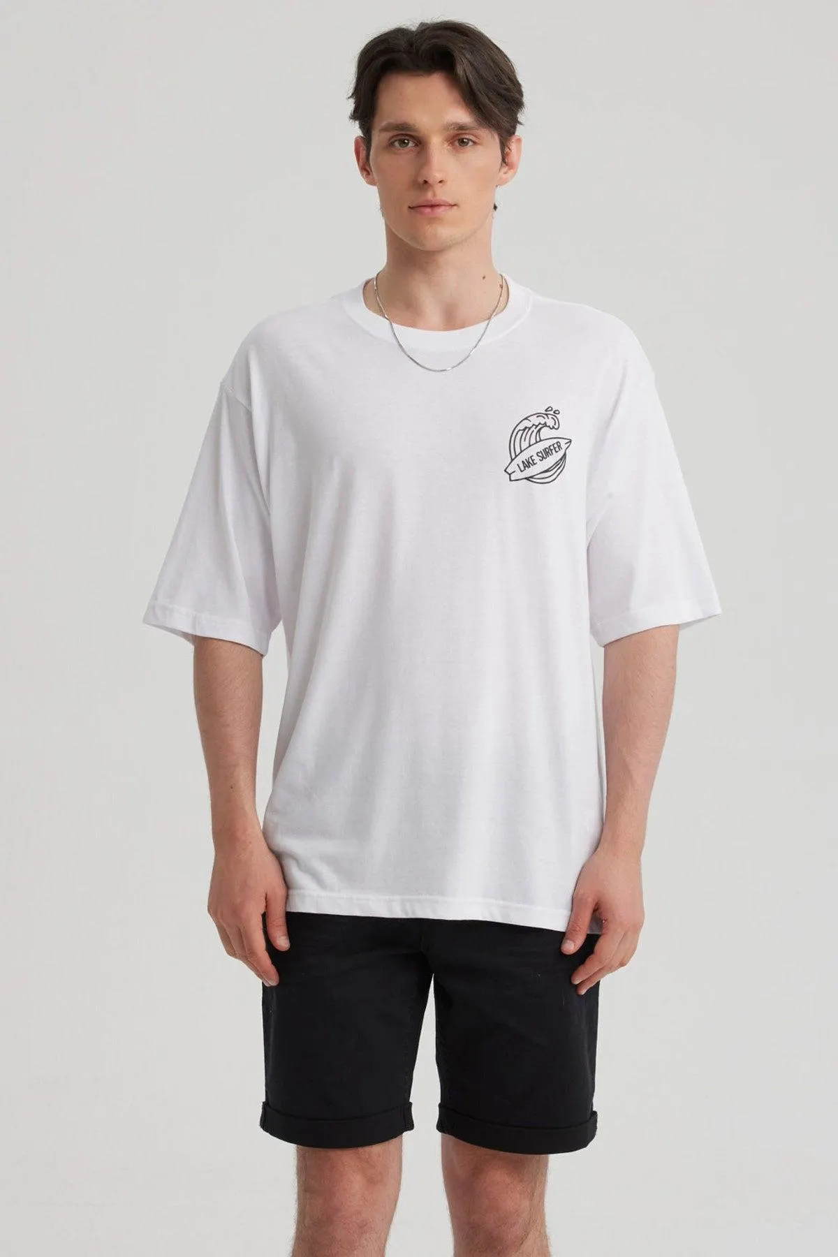 Polera Hombre Doble Print Blanco