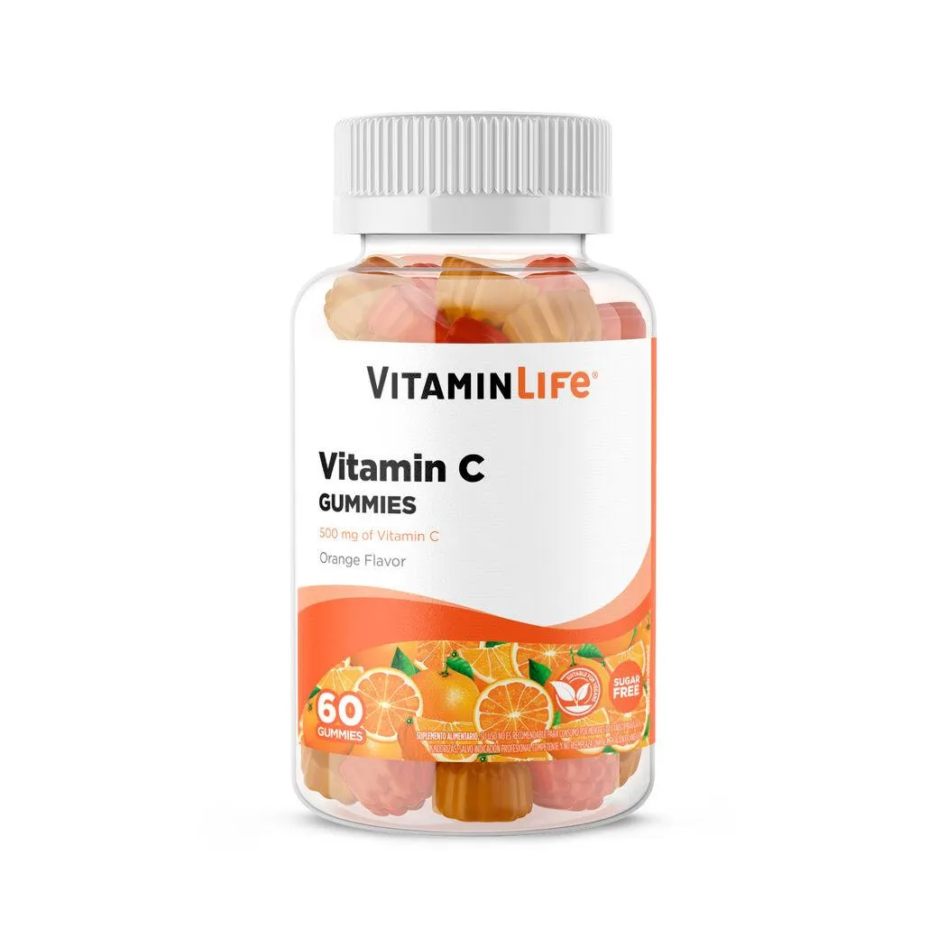 VitaminLife Vitamin C 500mg en Gomitas Sabor Naranja 60 Gummies