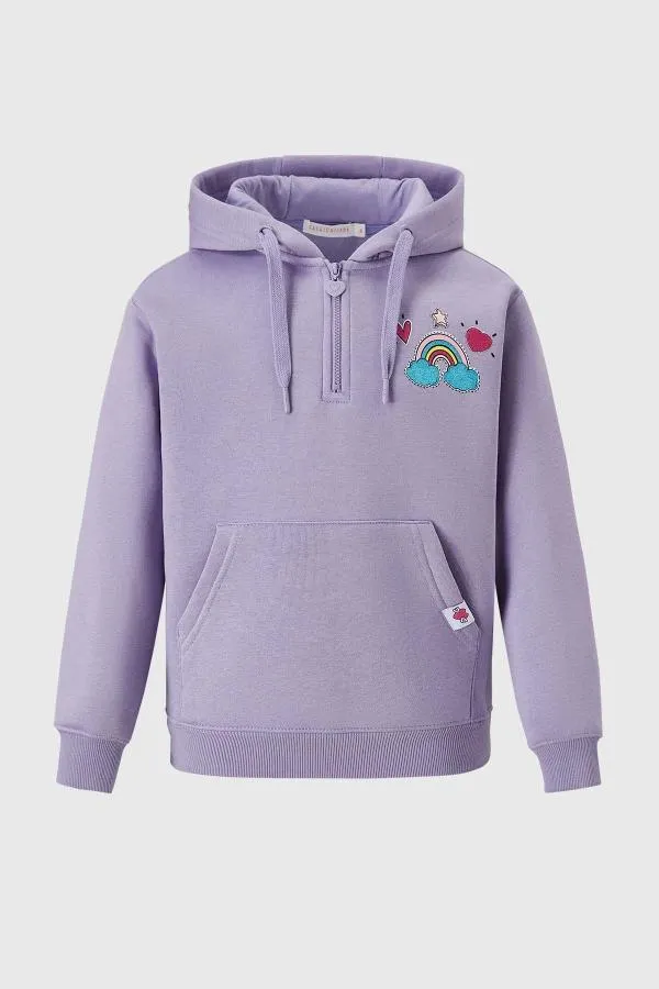 PolerÓn niÑa cierre medio bolsillo lila