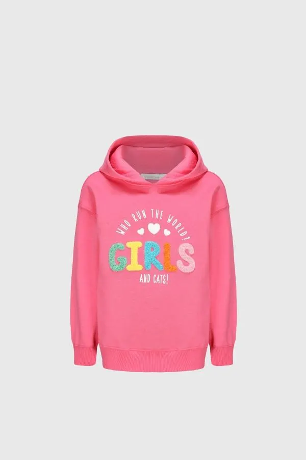 PolerÓn niÑa oversize print fucsia