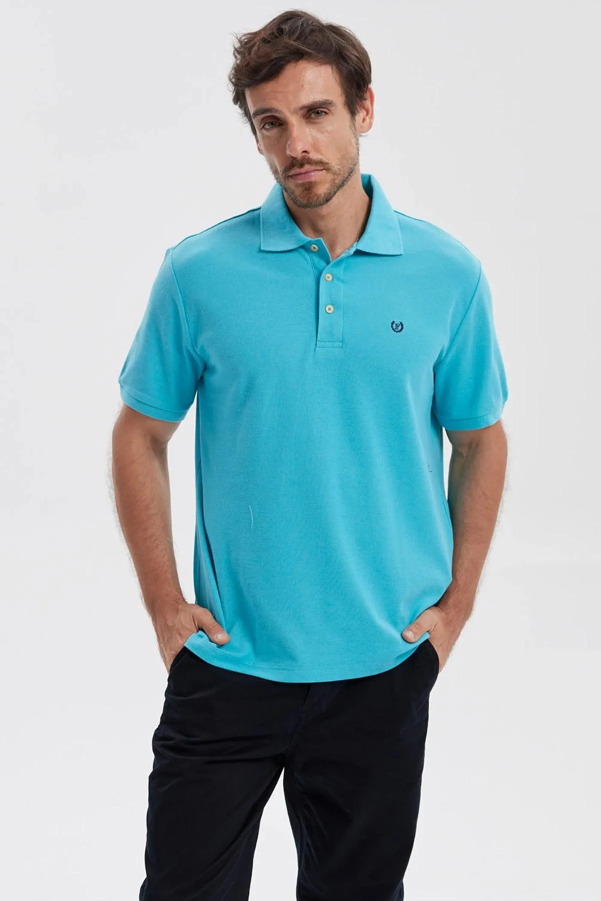 Polera Hombre Pique Básica Lisa Calipso