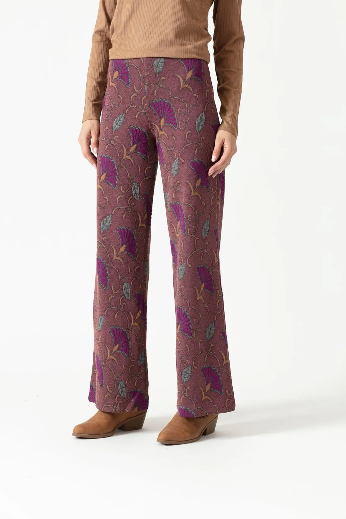 Pantalon wide leg estampado