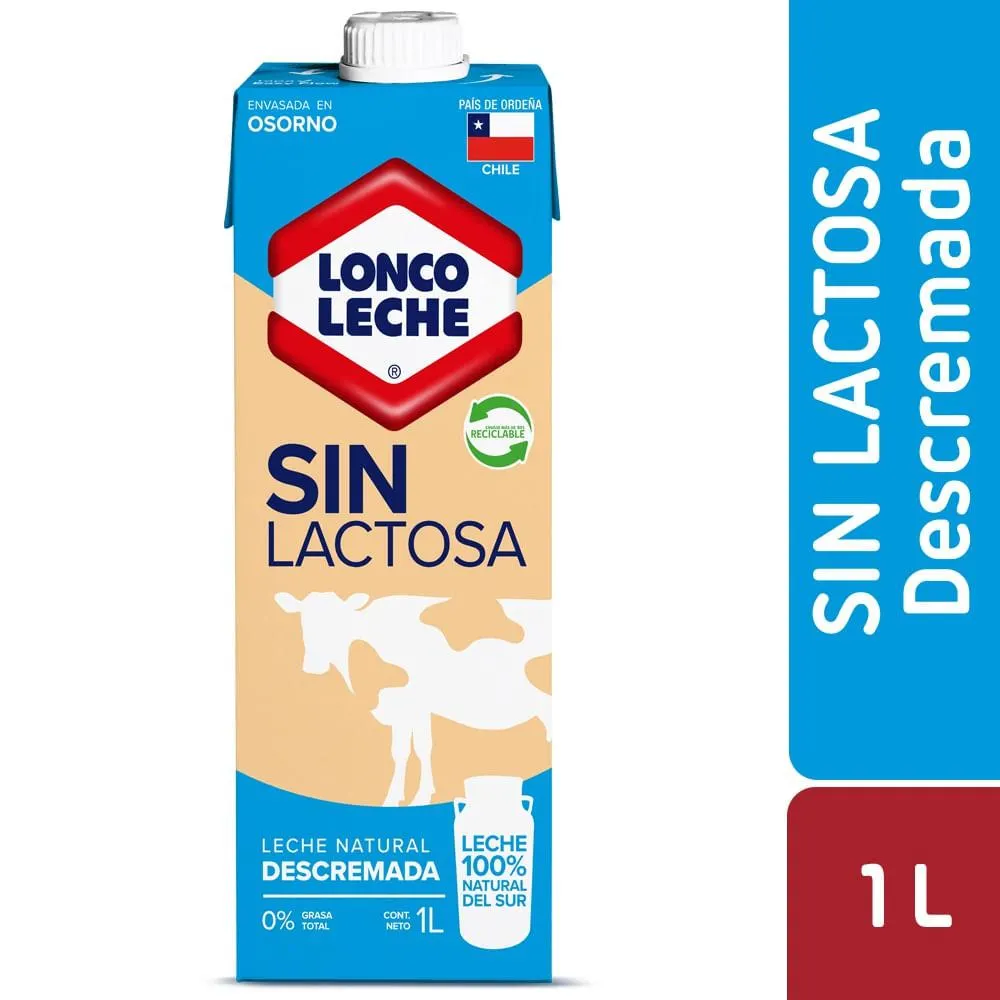 Leche descremada sin lactosa c...