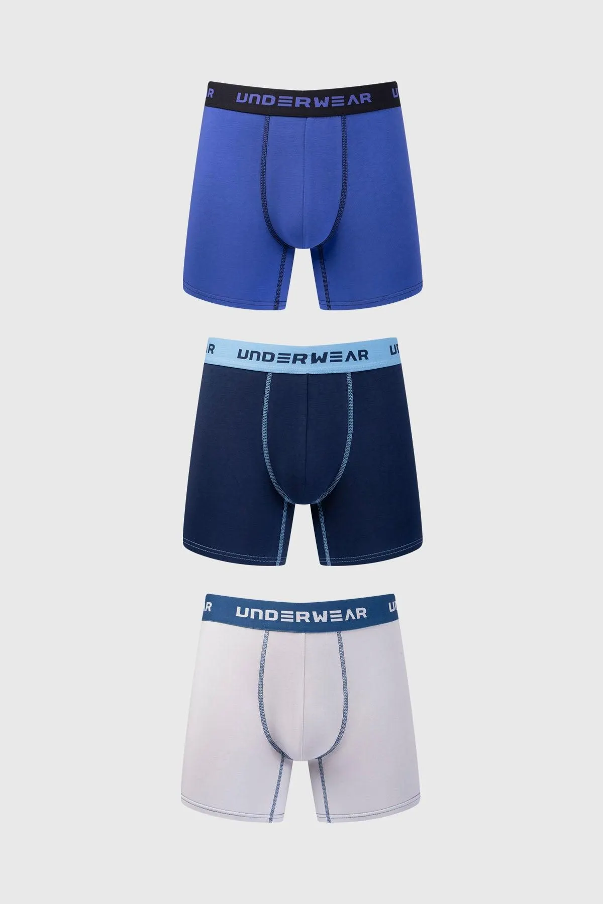 Boxer Hombre Tripack Largo Gris