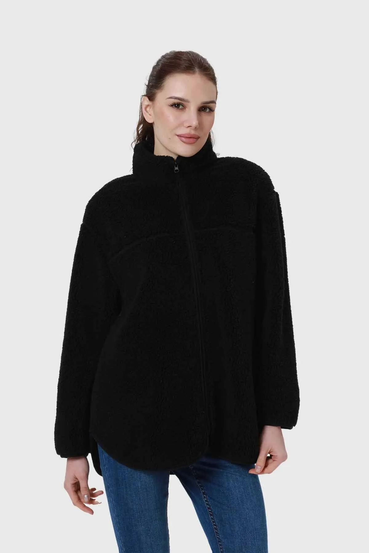Polar Mujer Tipo Chaqueta Bolsillo Negro