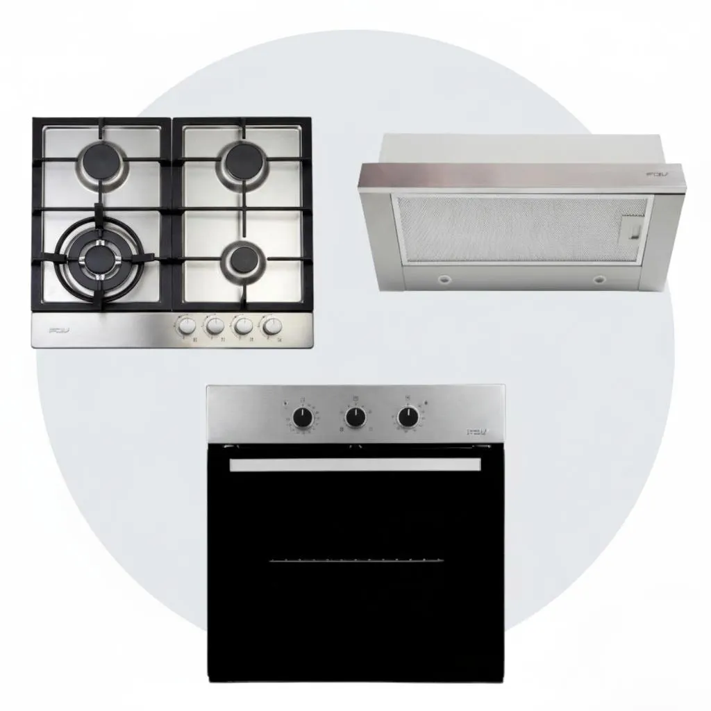 Kit Horno Design 57 Lts + Campana Easy Flow 60cm + Encimera Design 4Q Natural FDV