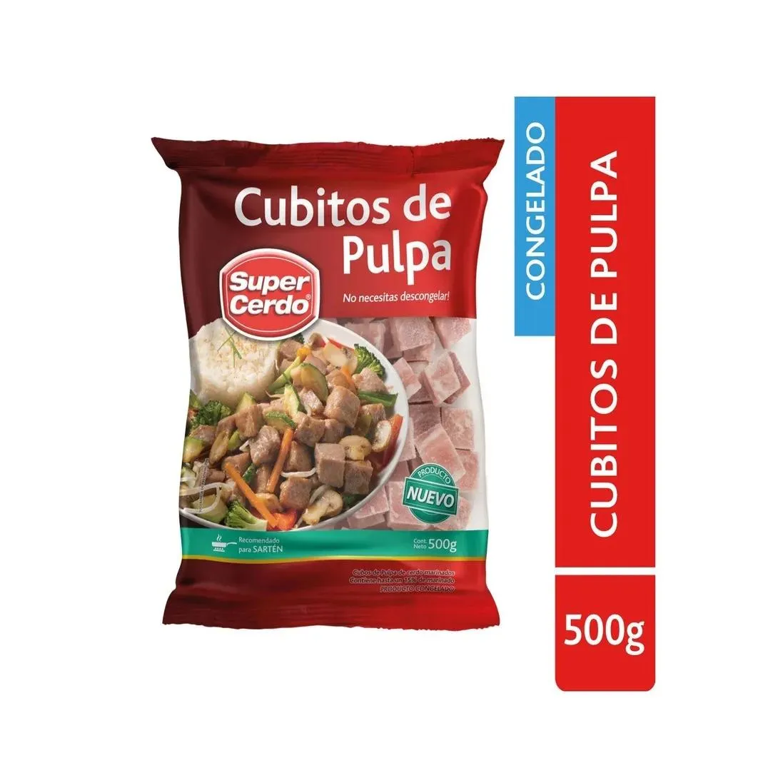 Cubitos de Pulpa de Cerdo Congelados Super Cerdo, 500gr.