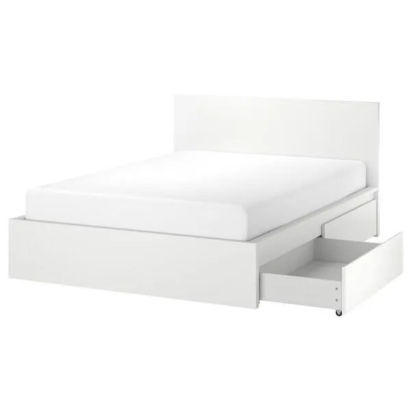 Cama estructural con 4 cajones, blanco,