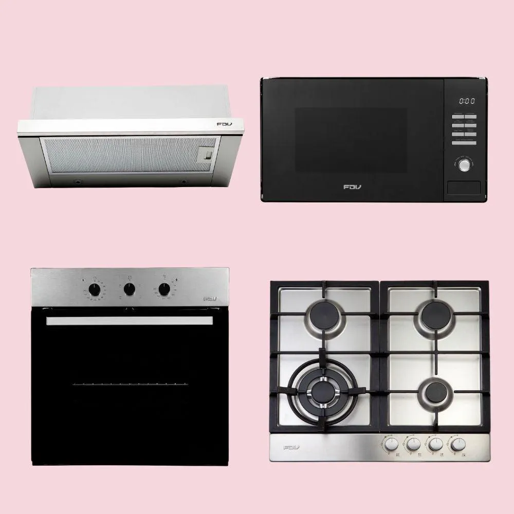 Kit Horno FDV Design + Encimera FDV Design 60 2.0 BUT + Campana FDV Urban 60 + Microondas FDV Design