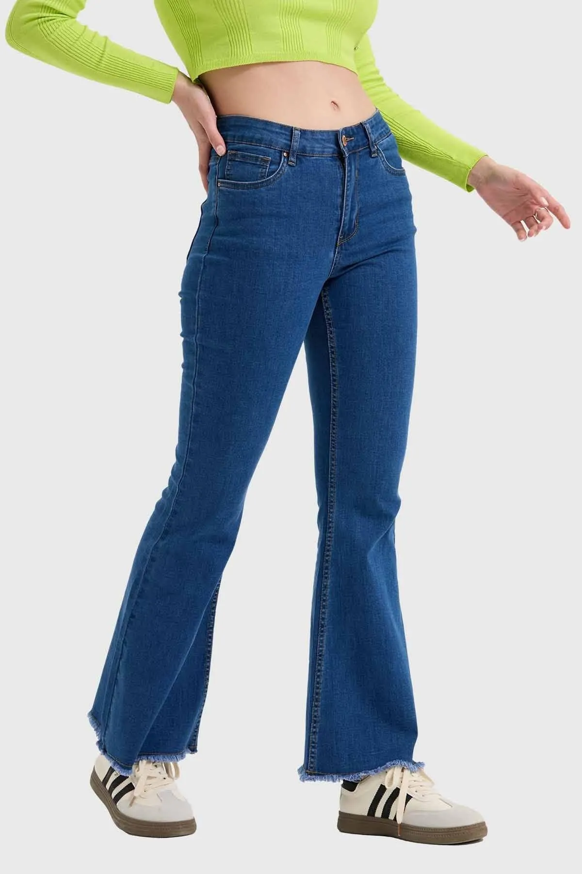 Jeans Mujer Flare Monse Azul