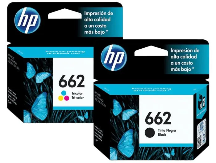 Cartucho de Tinta HP 662 Negra Original + Tricolor Original