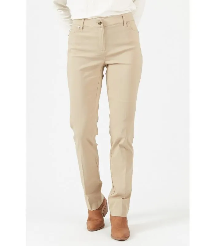 Pantalon straight beige