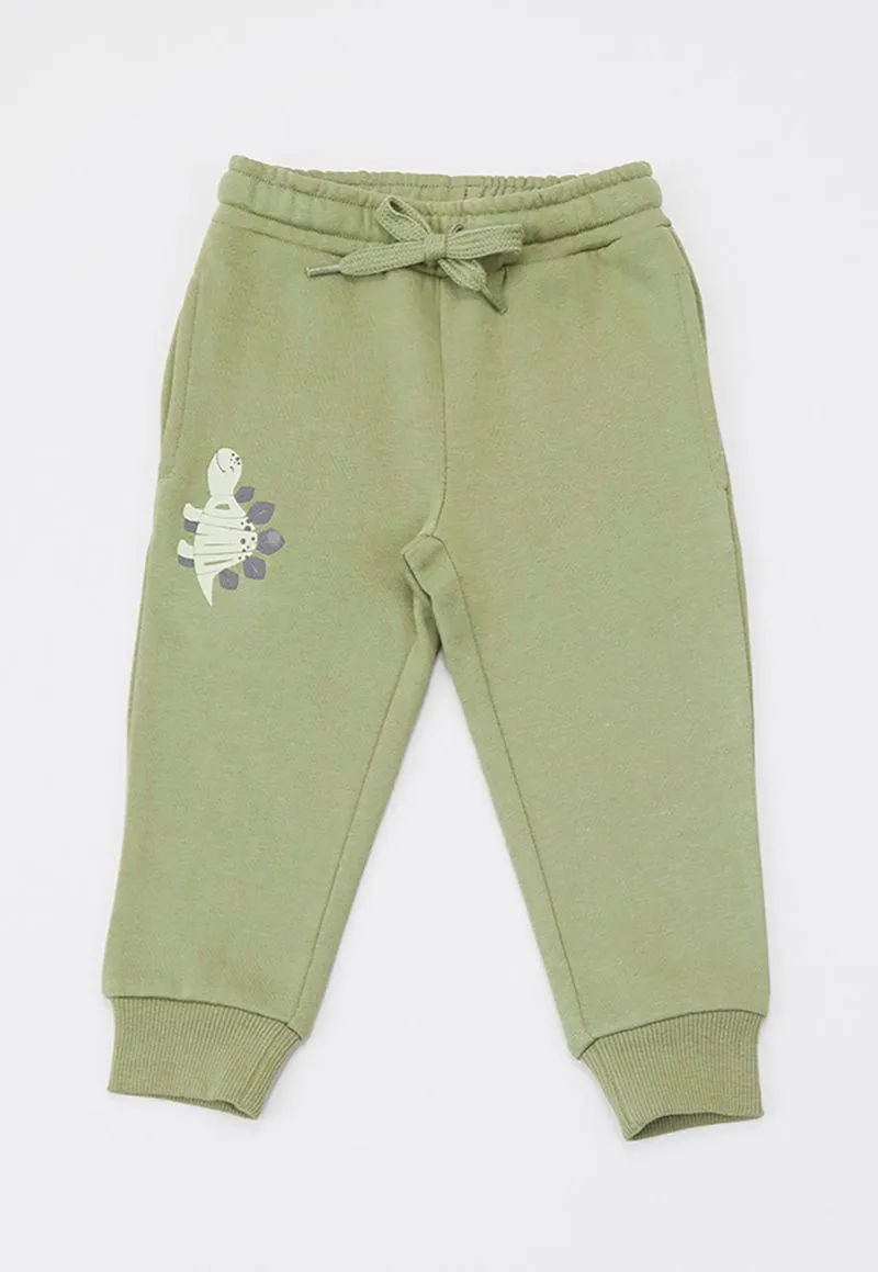Pantalón de Buzo Bebe Niño Sólido Color Verde