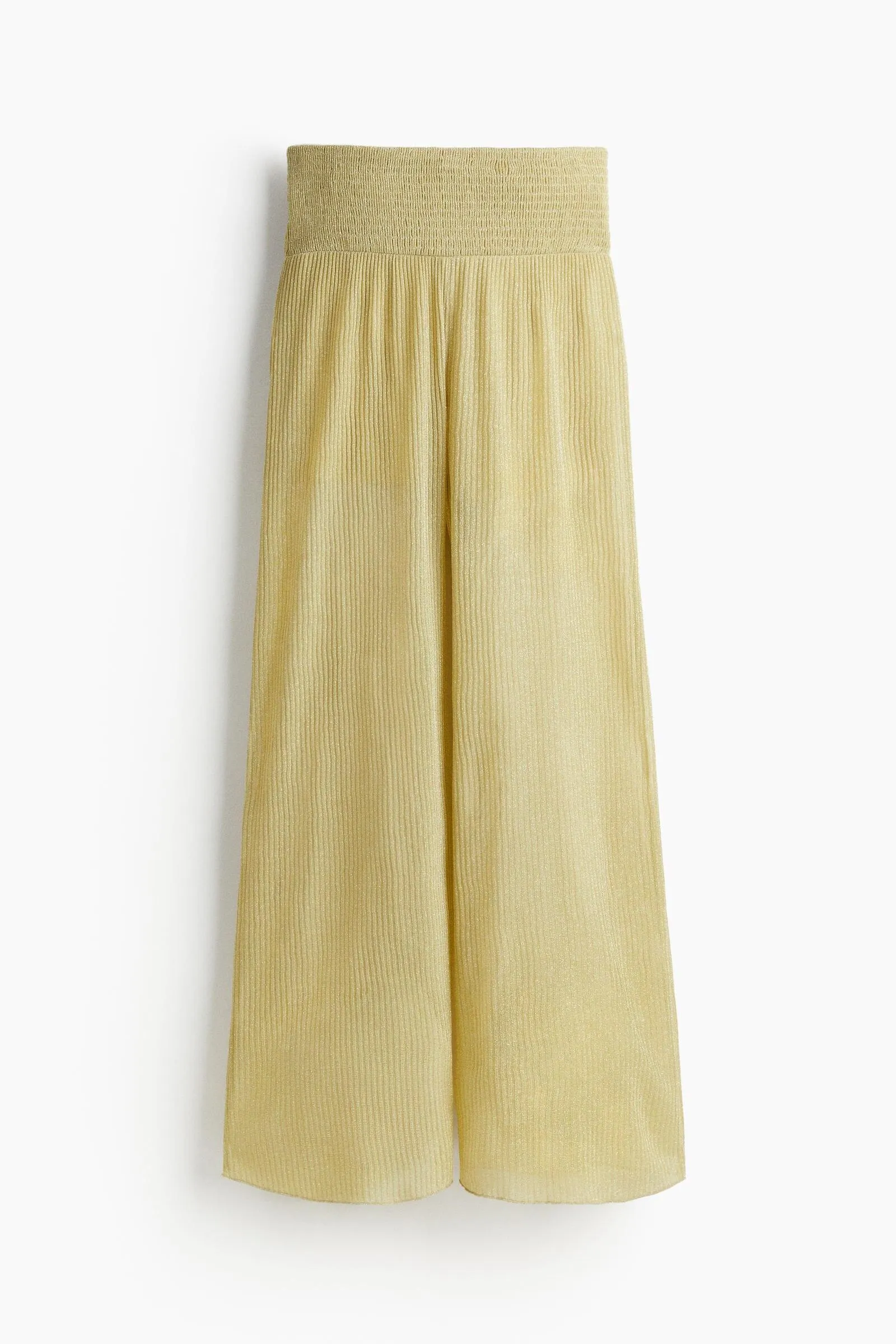 Pantalón brillante con cintura panal de abeja