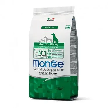 MONGE MAXI PUPPY & JUNIOR CHICKEN 12 KG