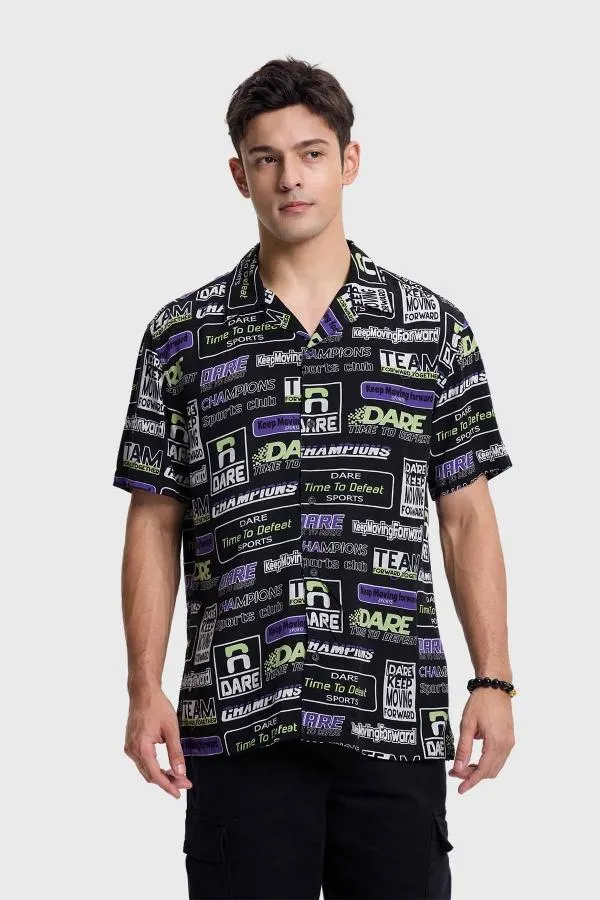 Camisa hombre full rapport negro