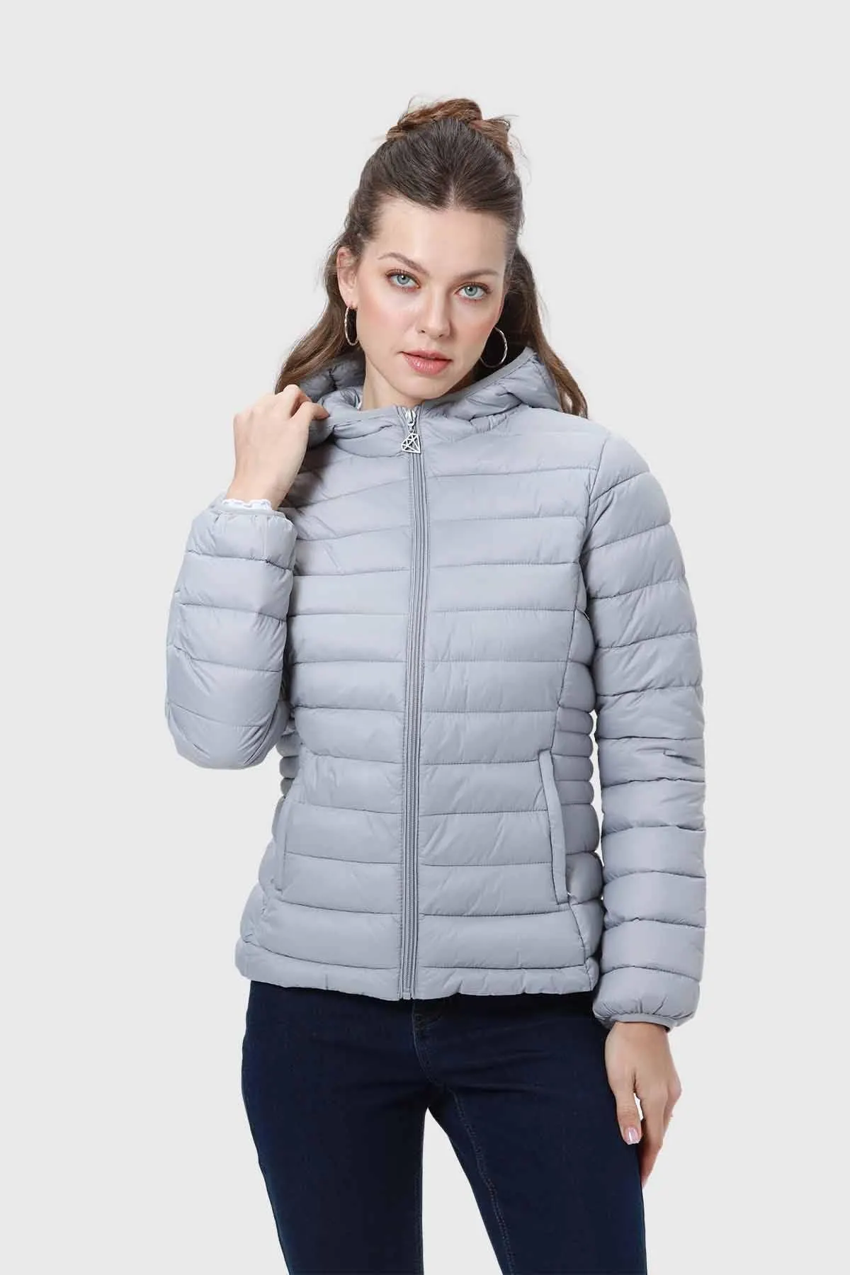 Parka Mujer Corta Plummy Gris
