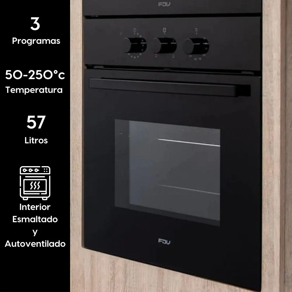 Horno Empotrado Design Black 57 Lts FDV