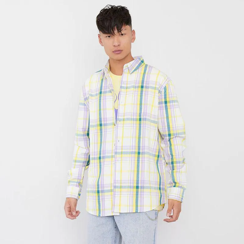 Camisa Hombre Print Cuadrille M/L Urban Amarillo