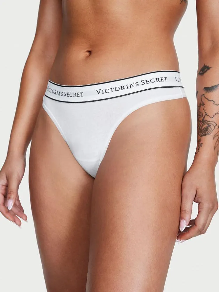 Panty Thong con Logo Blanco