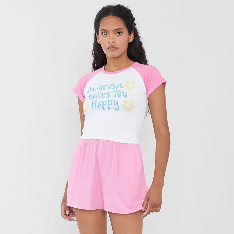 Polera Mujer Bicolor Rosado