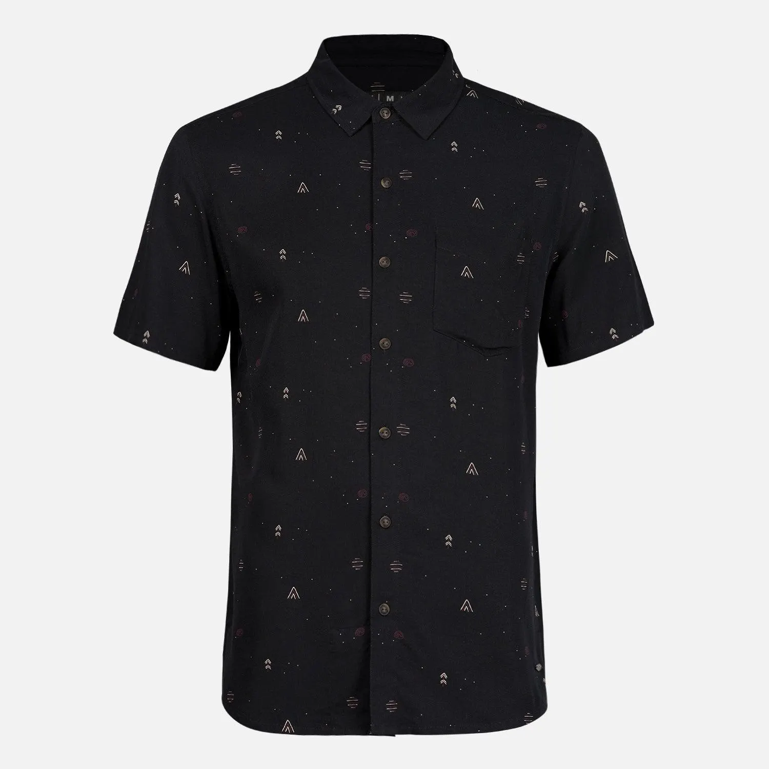 Camisa Hombre Camp Short Sleeve Shirt Print Negro Lippi