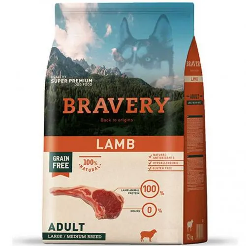 BRAVERY LAMB ADULT LARGE/MEDIUM BREEDS 4 KG