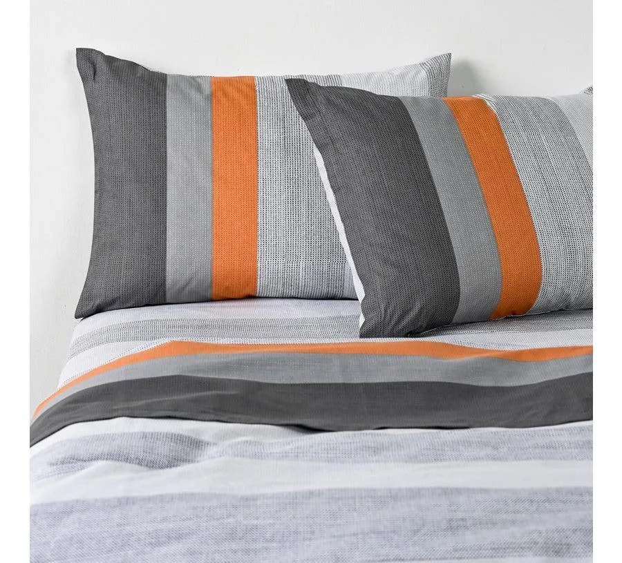 Sábanas 2 Plazas 144 Hilos Franjas Gris