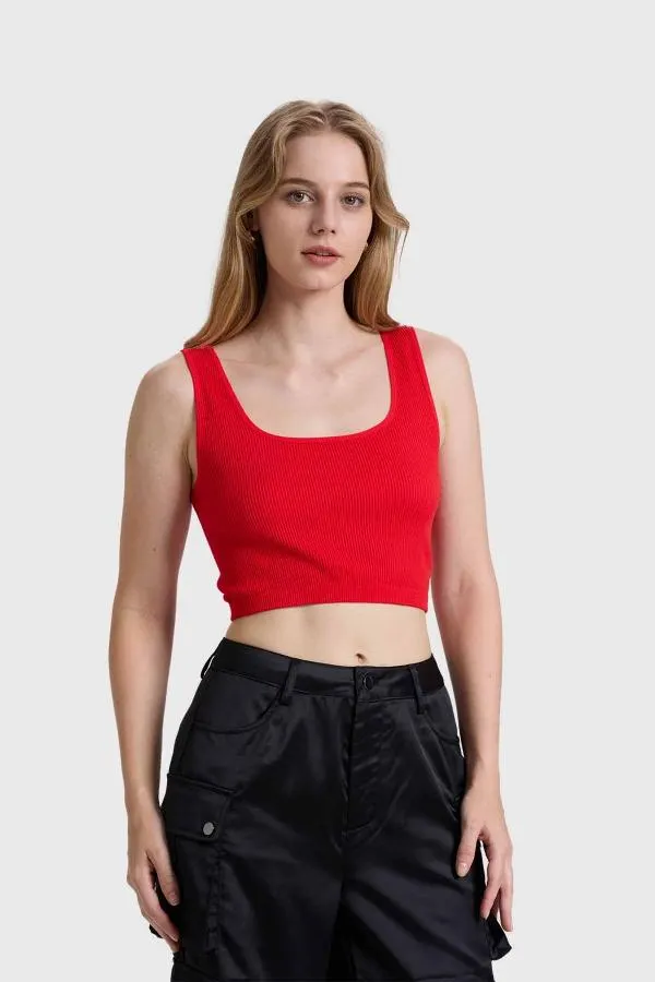 Polera mujer seamless rojo