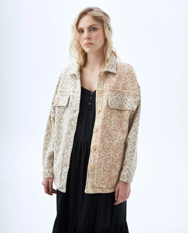 Chaqueta con mix de estampado para mujer
