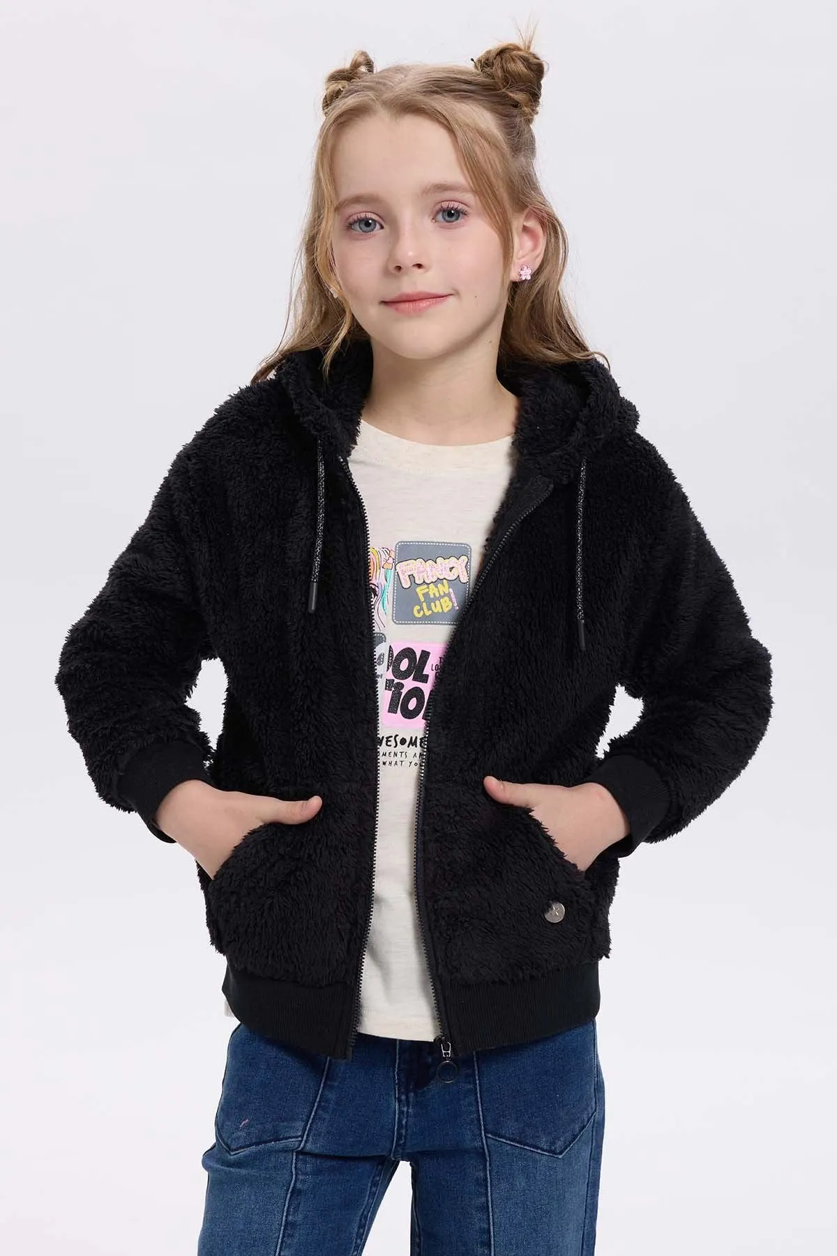 Polar Niña Peludo Negro