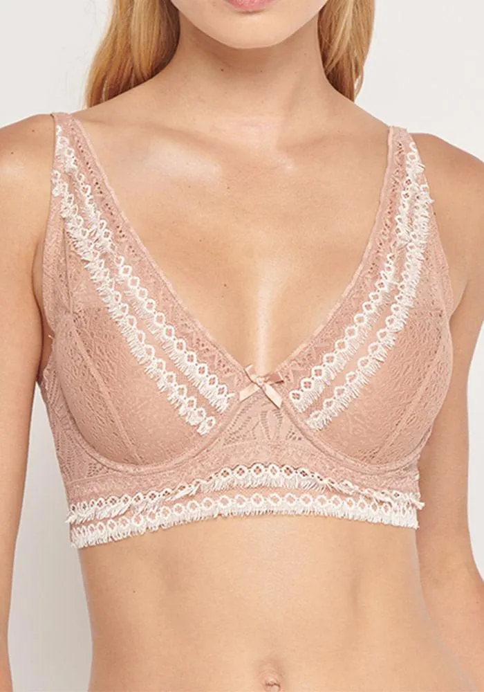 Sostén Bralette Copa B con Soft Encaje Rosado