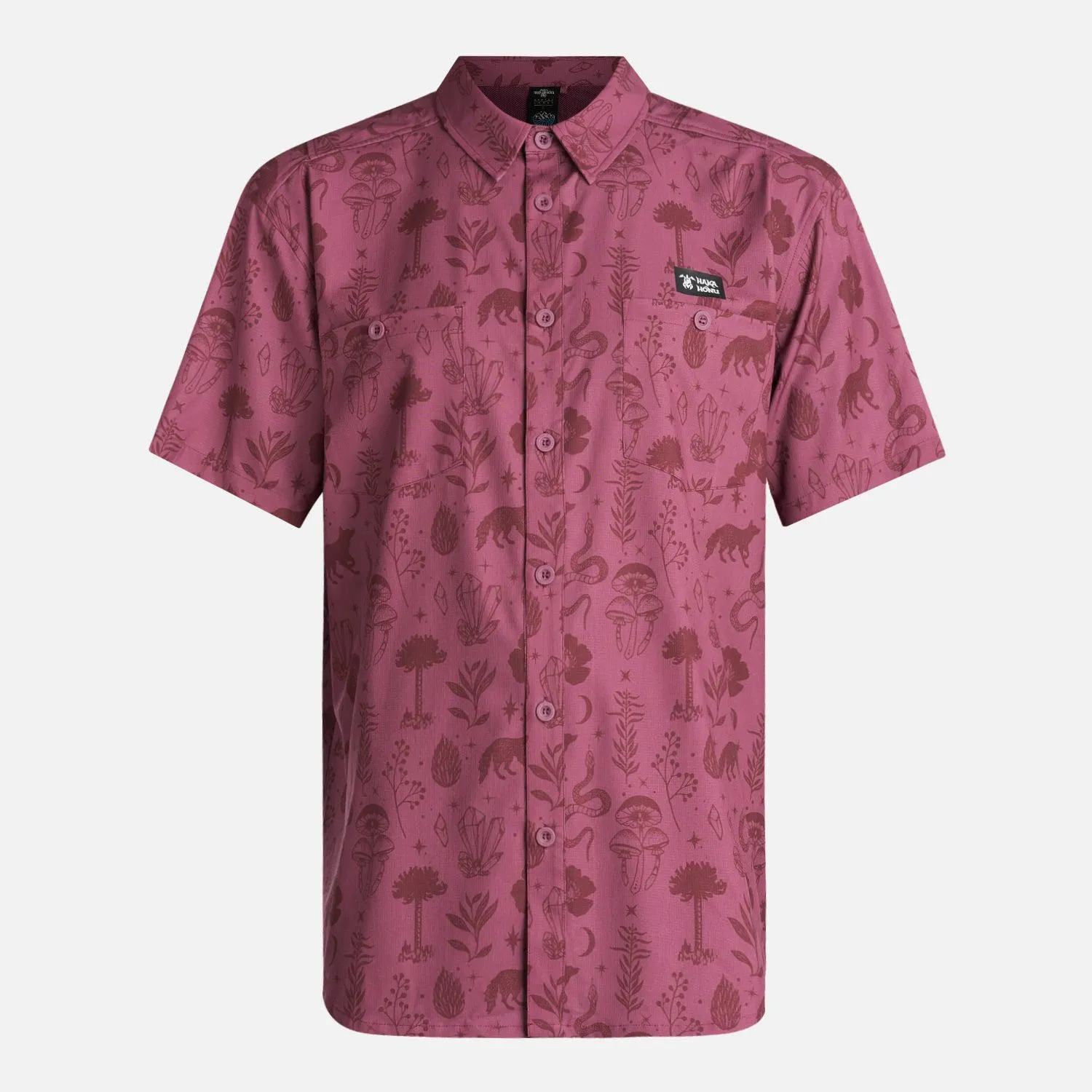Camisa Hombre Cumbre Manga Corta Morado Haka Honu