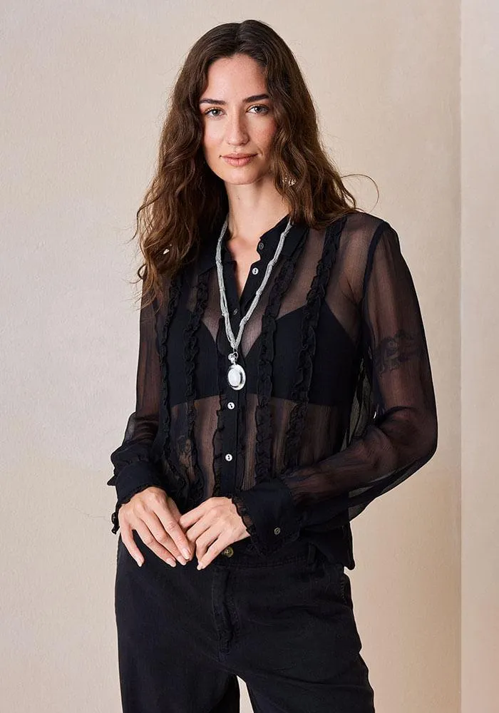 Blusa Ruchas Negro L