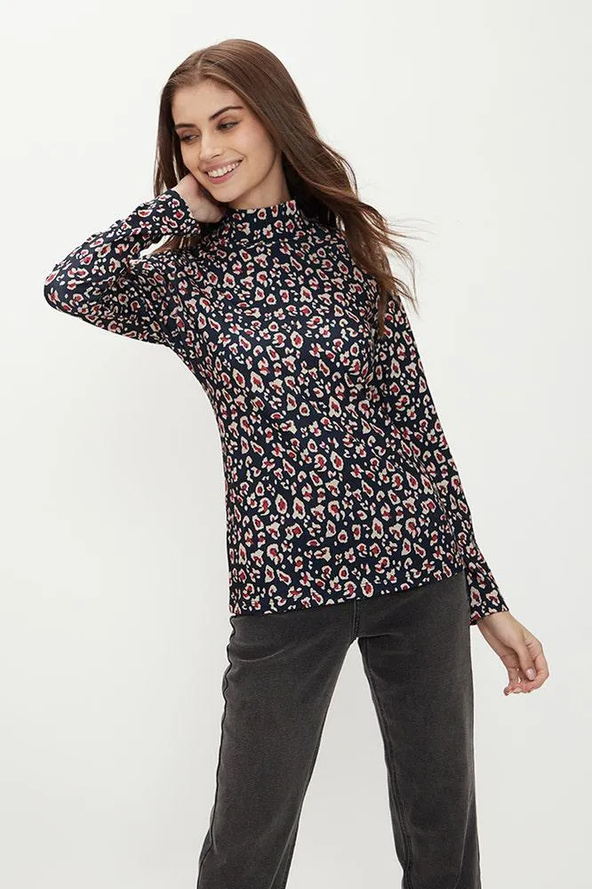 POLERA FANTASIA JERSEY MANGA LARGA Y CUELLO ALTO