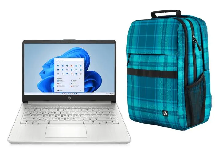 Notebook HP 14-dq5001la + Mochila HP Campus XL Tartan a Cuadros 16"
