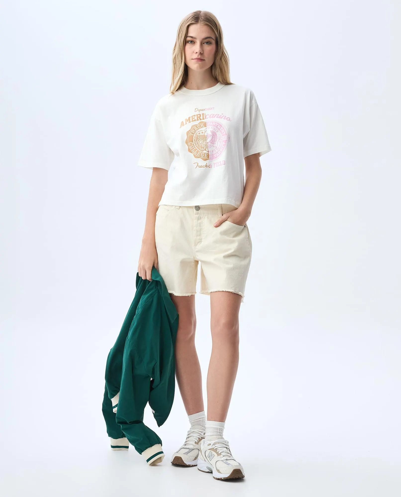 Camiseta manga corta estampada para mujer