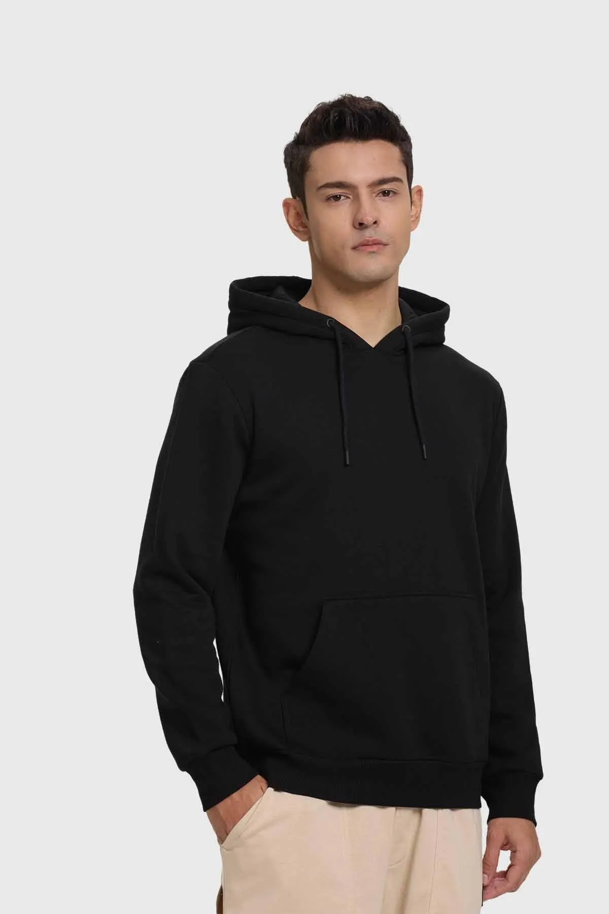 Polerón Hombre Hoodie Básico Negro